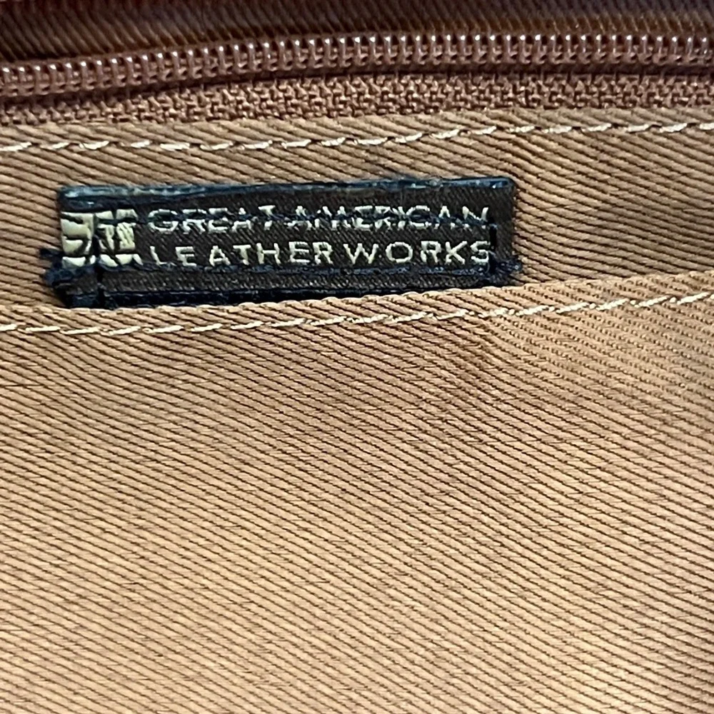 Great American Leatherworks Messenger Bag Shoulder Bag Handmade Leather Vintage